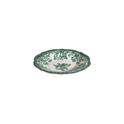 Service de table 24 pièces en porcelaine, blanc et vert