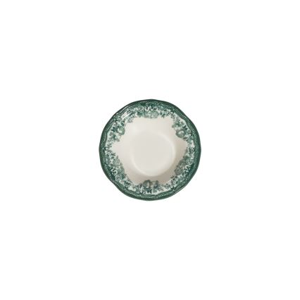 Service de table 24 pièces en porcelaine, blanc et vert