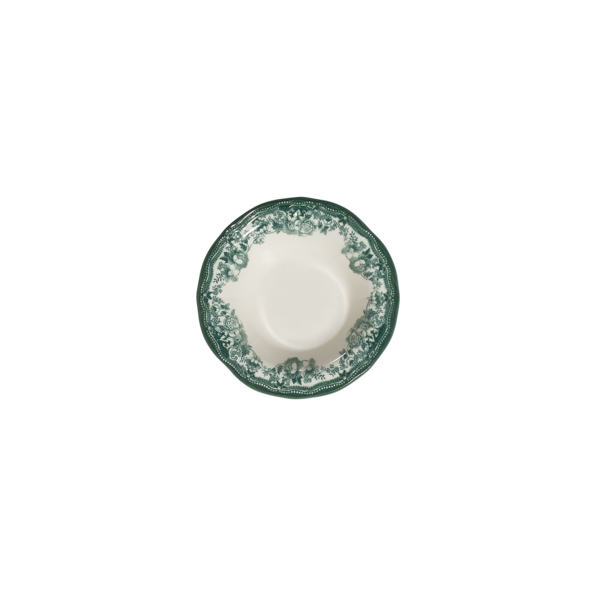 Service de table 24 pièces en porcelaine, blanc et vert