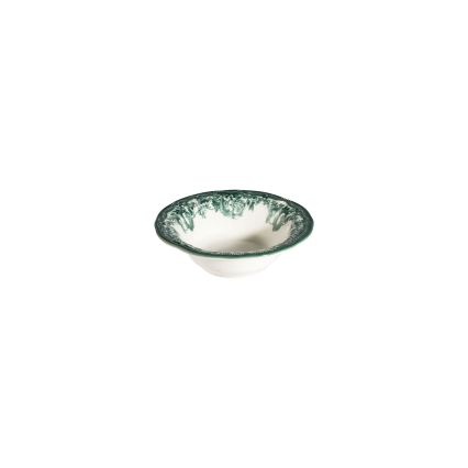 Service de table 24 pièces en porcelaine, blanc et vert