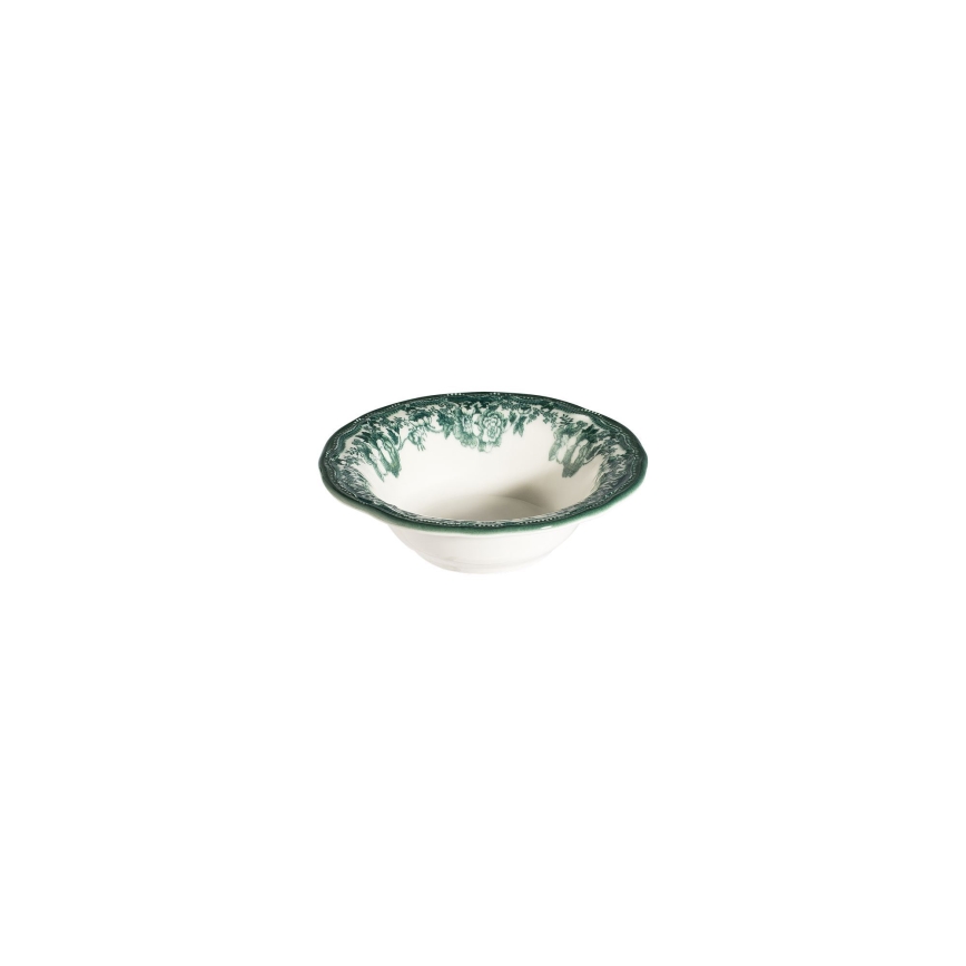 Service de table 24 pièces en porcelaine, blanc et vert