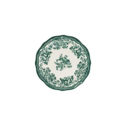Service de table 24 pièces en porcelaine, blanc et vert