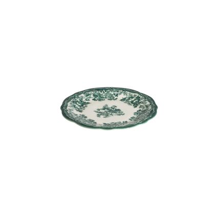 Service de table 24 pièces en porcelaine, blanc et vert