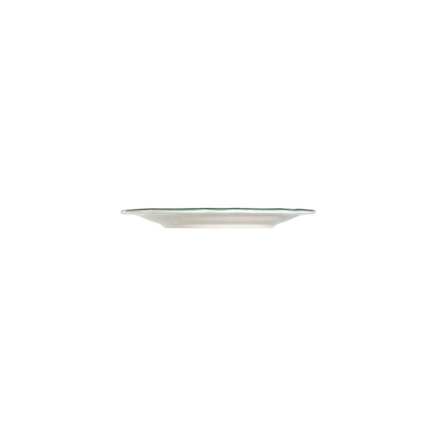 Service de table 24 pièces en porcelaine, blanc et vert