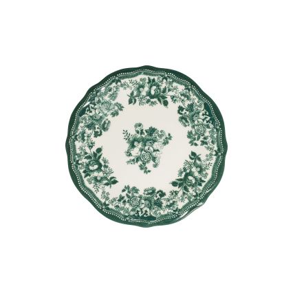 Service de table 24 pièces en porcelaine, blanc et vert