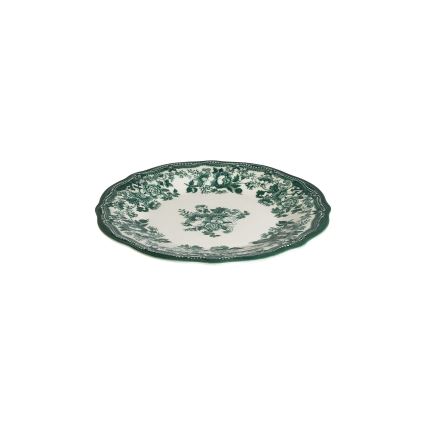 Service de table 24 pièces en porcelaine, blanc et vert