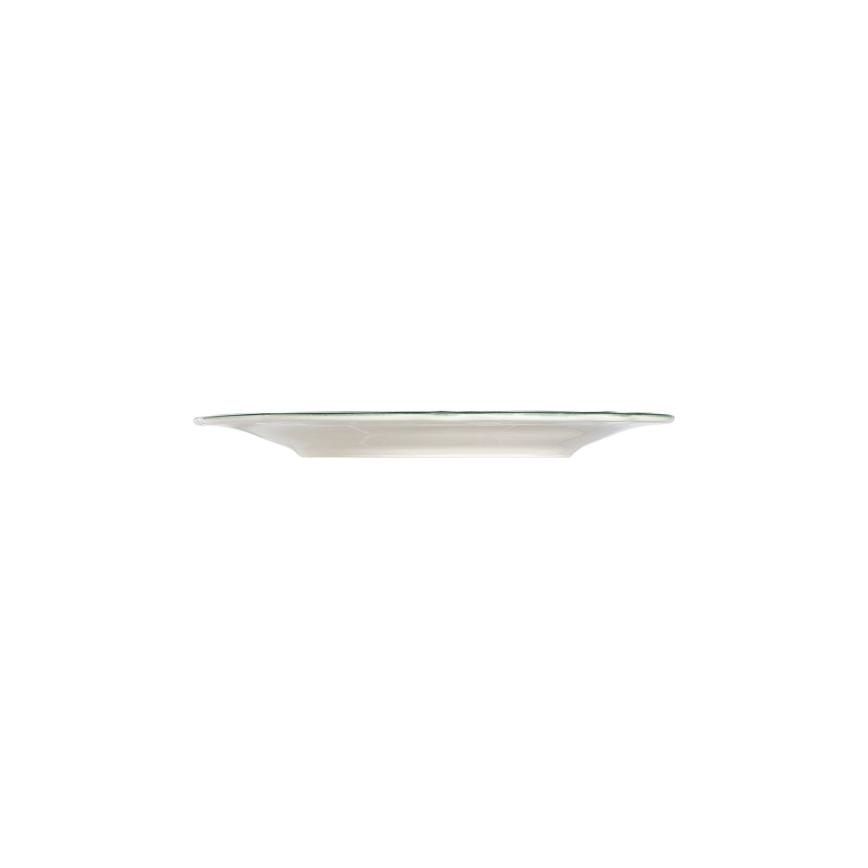 Service de table 24 pièces en porcelaine, blanc et vert