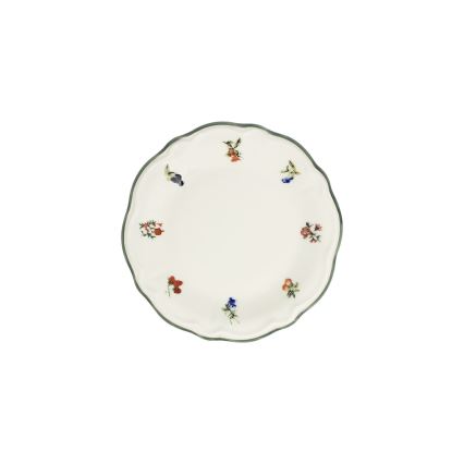 Service de table 24 pièces en porcelaine, blanc et vert