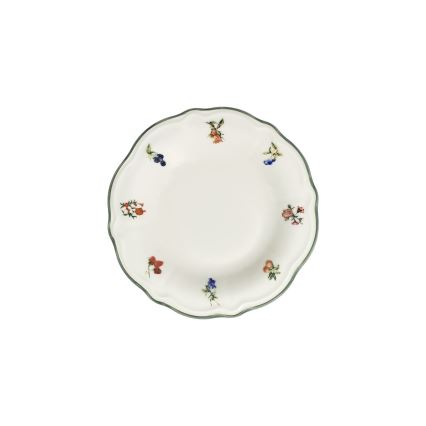 Service de table 24 pièces en porcelaine, blanc et vert