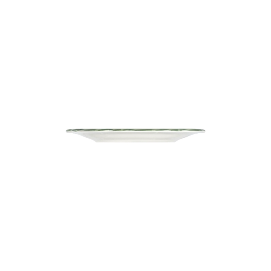 Service de table 24 pièces en porcelaine, blanc et vert