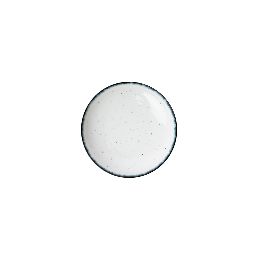 Service de table 24 pièces en porcelaine, blanc/noir