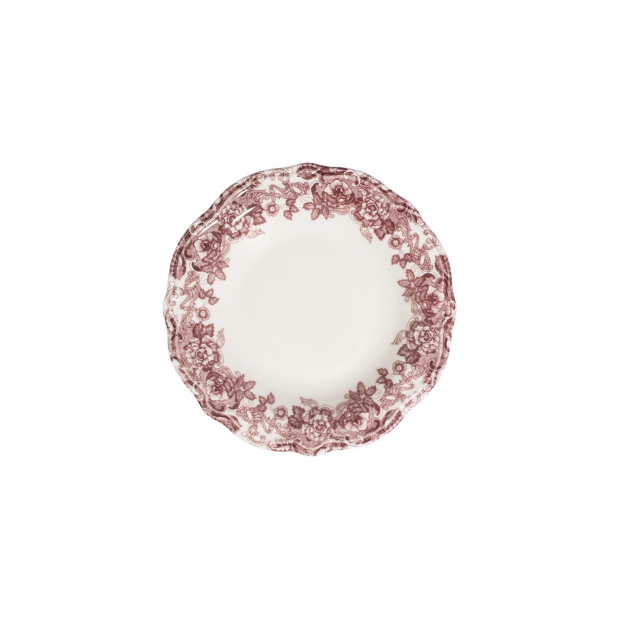 Service de table 24 pièces en porcelaine, blanc/rose