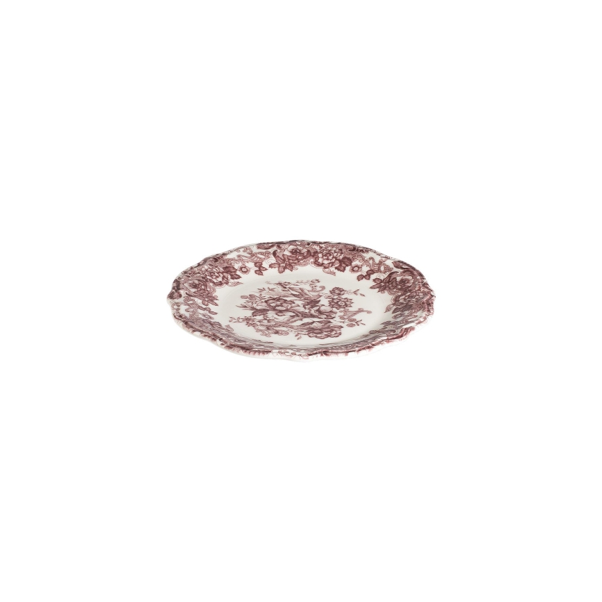 Service de table 24 pièces en porcelaine, blanc/rose