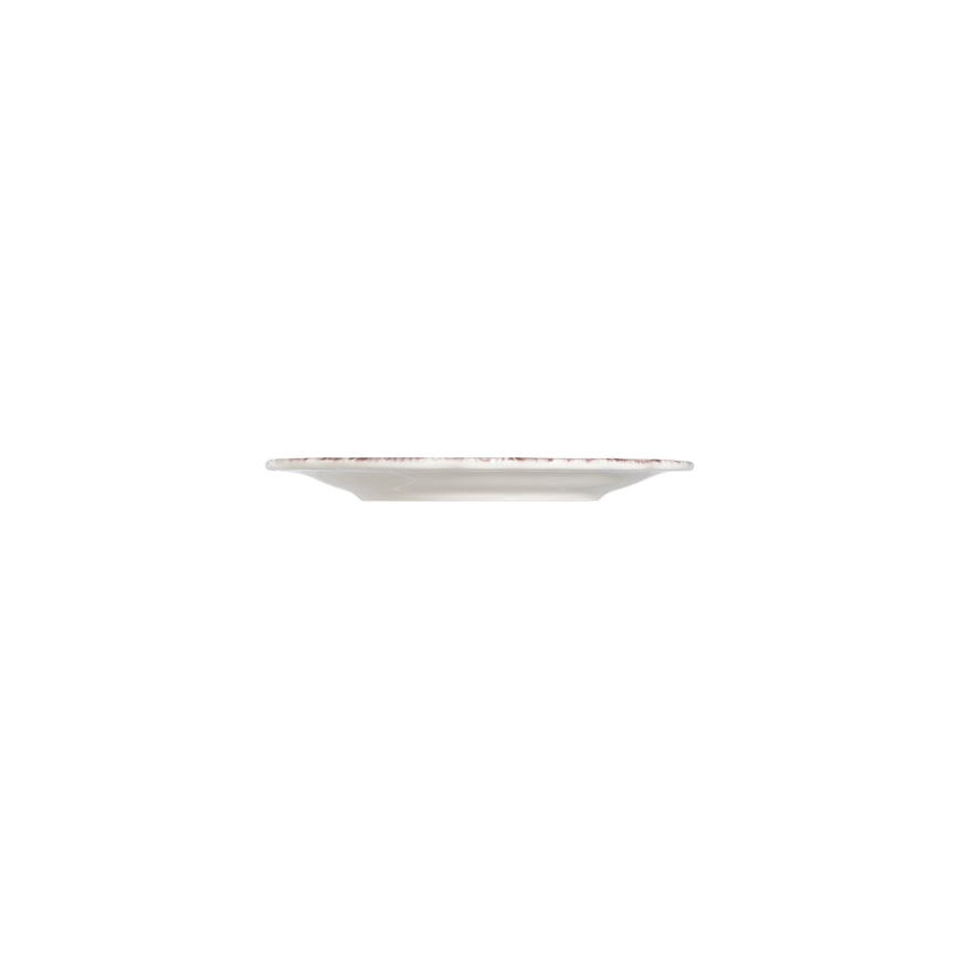 Service de table 24 pièces en porcelaine, blanc/rose