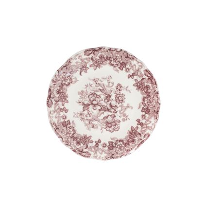 Service de table 24 pièces en porcelaine, blanc/rose