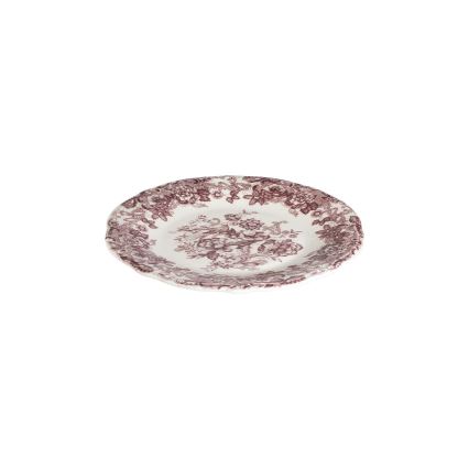 Service de table 24 pièces en porcelaine, blanc/rose