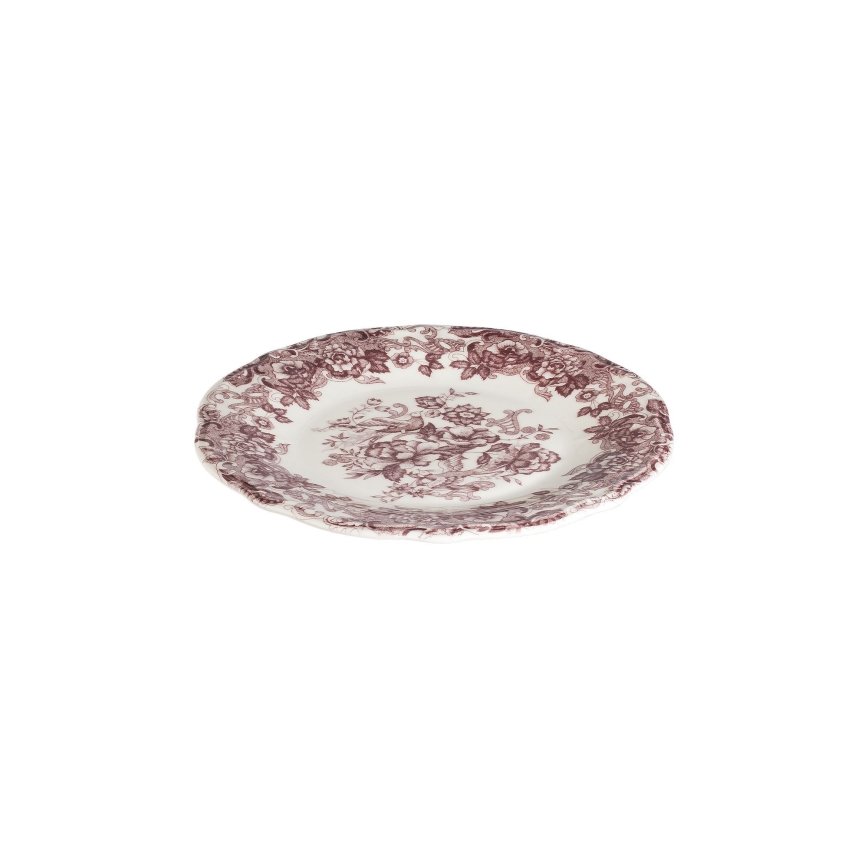 Service de table 24 pièces en porcelaine, blanc/rose