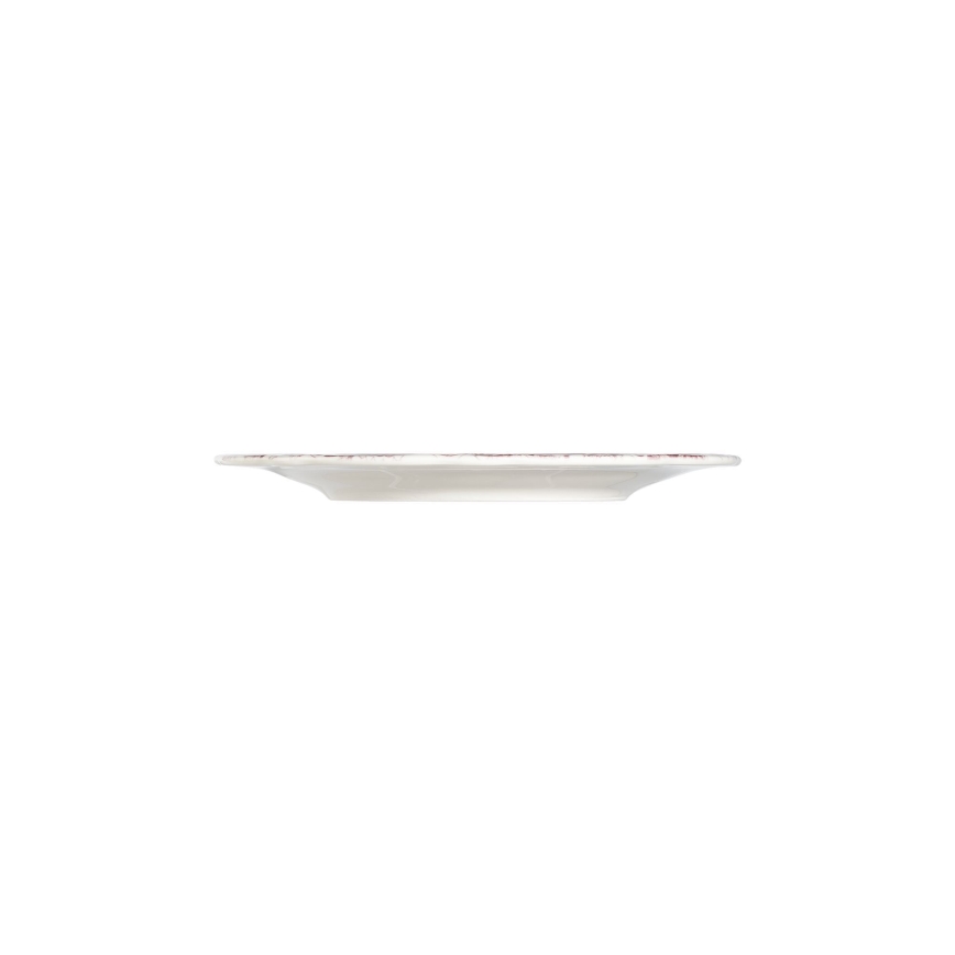 Service de table 24 pièces en porcelaine, blanc/rose