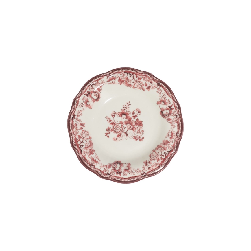 Service de table 24 pièces en porcelaine, blanc/rose
