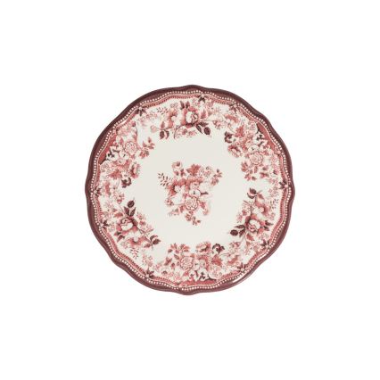 Service de table 24 pièces en porcelaine, blanc/rose