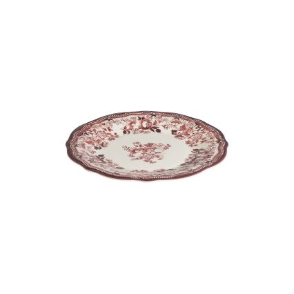 Service de table 24 pièces en porcelaine, blanc/rose