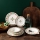 Service de table 24 pièces en porcelaine, blanc/rouge/vert