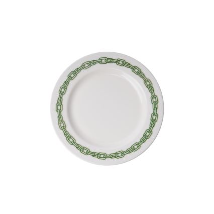 Service de table 24 pièces en porcelaine, blanc/vert