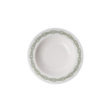 Service de table 24 pièces en porcelaine, blanc/vert