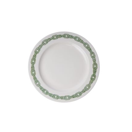 Service de table 24 pièces en porcelaine, blanc/vert