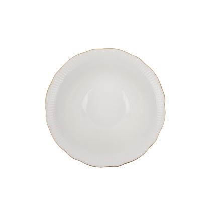 Service de table 24 pièces en porcelaine blanche avec finitions dorées