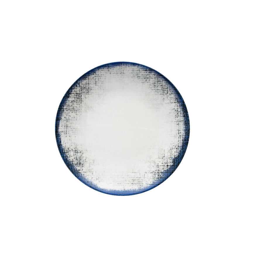 Service de table 24 pièces en porcelaine blanche et bleue