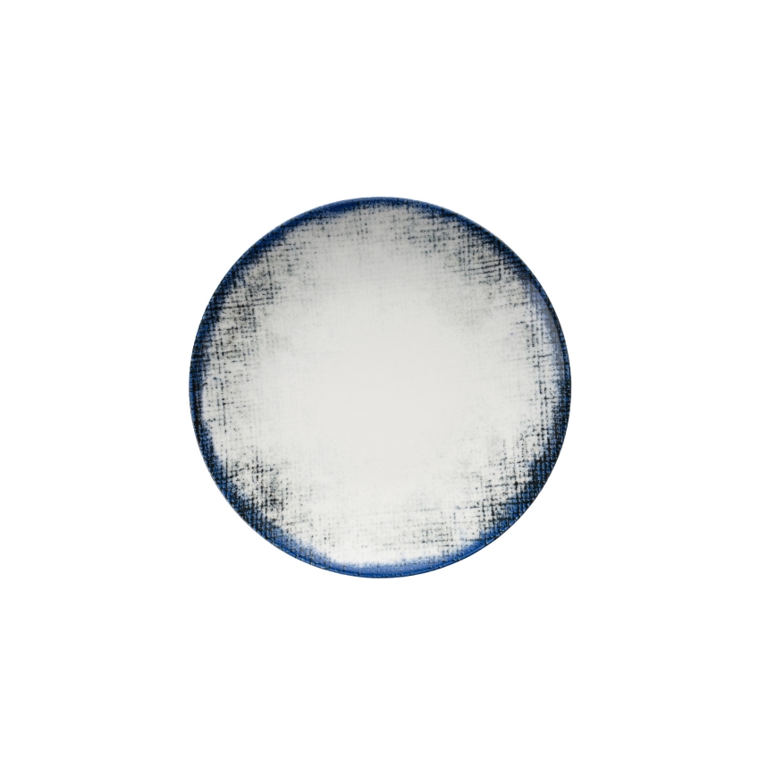 Service de table 24 pièces en porcelaine blanche et bleue