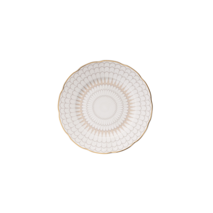 Service de table 24 pièces en porcelaine blanche, finition dorée