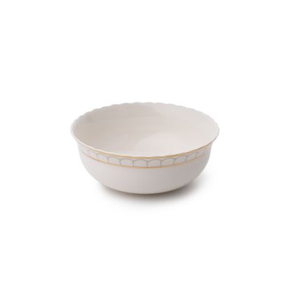 Service de table 24 pièces en porcelaine blanche, finition dorée
