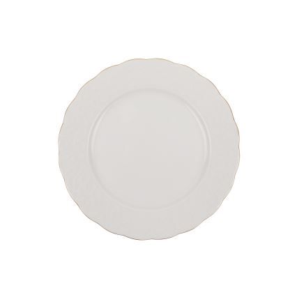 Service de table 24 pièces en porcelaine blanche, finitions dorées