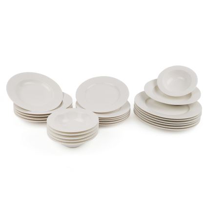 Service de table 24 pièces en porcelaine blanche