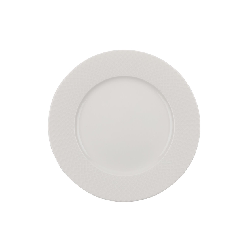 Service de table 24 pièces en porcelaine blanche
