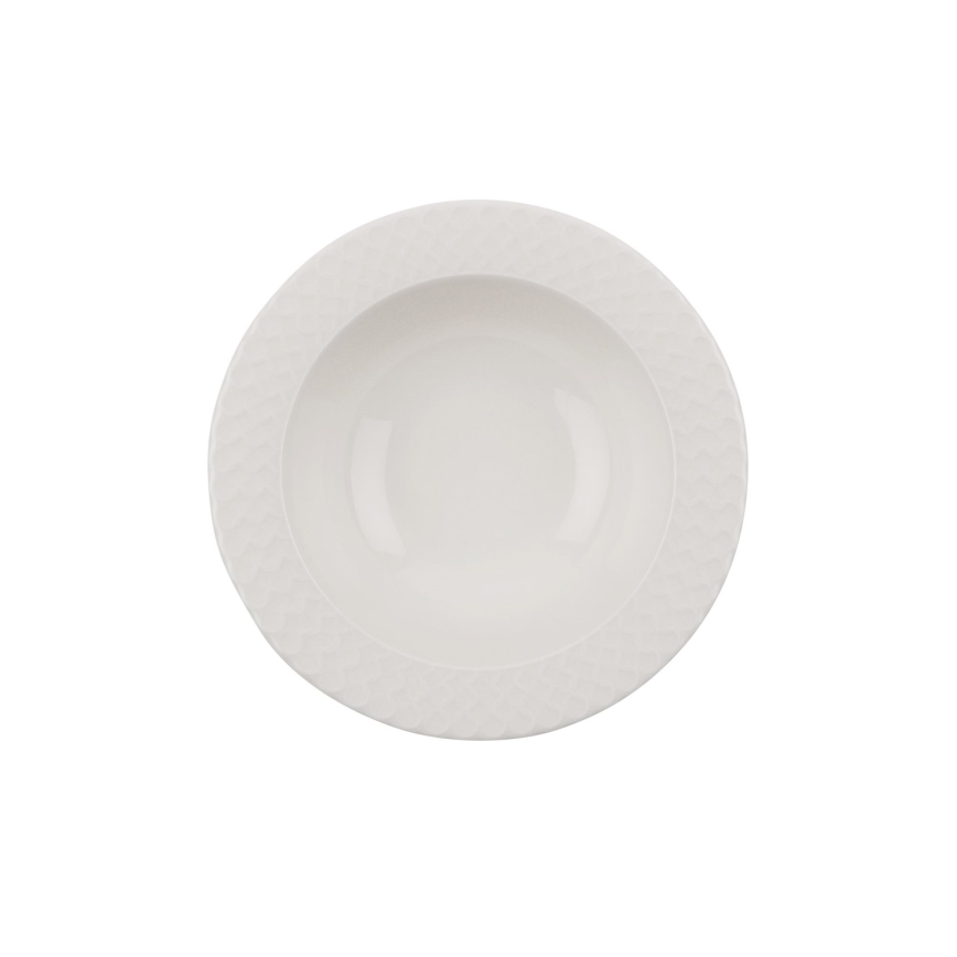 Service de table 24 pièces en porcelaine blanche