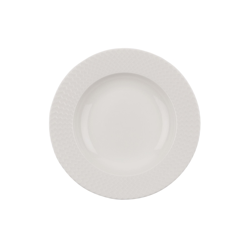 Service de table 24 pièces en porcelaine blanche