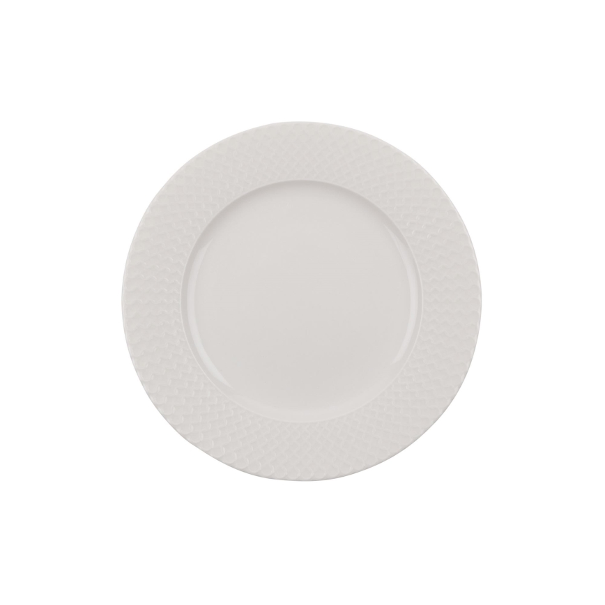 Service de table 24 pièces en porcelaine blanche