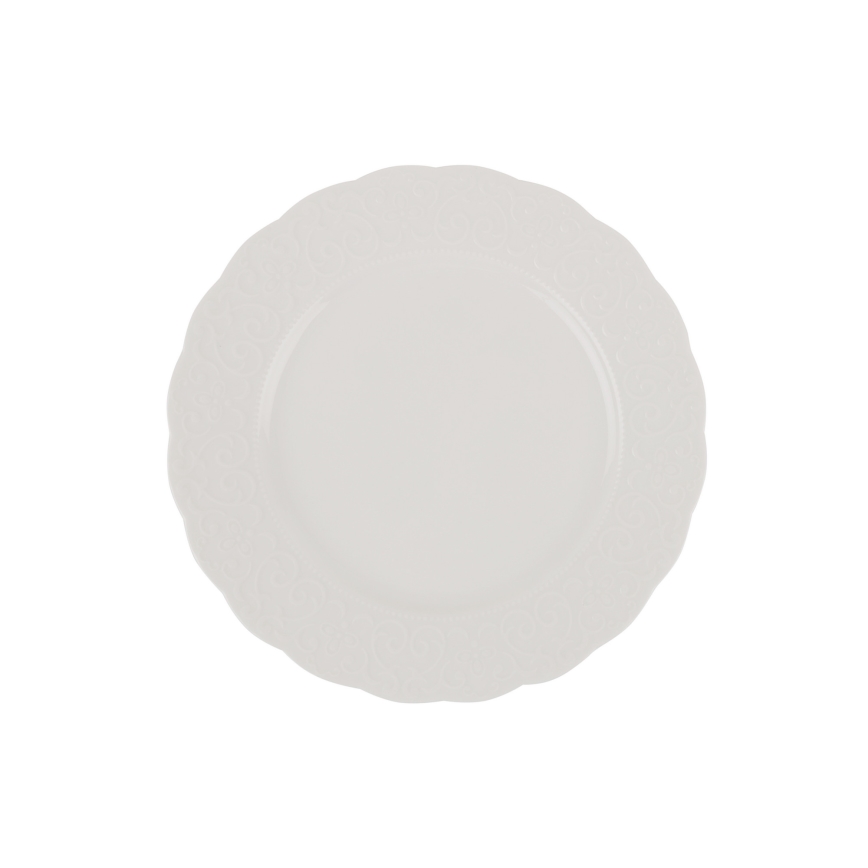 Service de table 24 pièces en porcelaine blanche