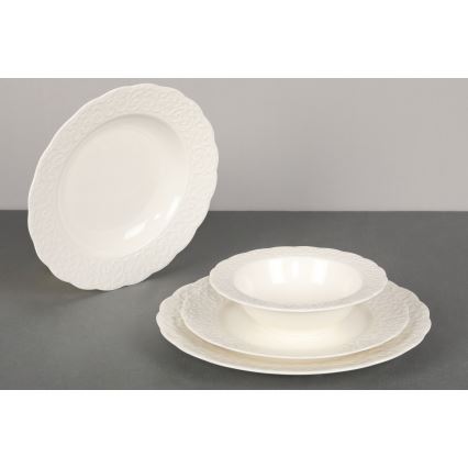 Service de table 24 pièces en porcelaine blanche