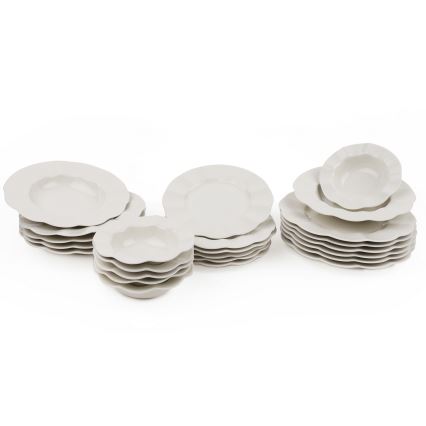 Service de table 24 pièces en porcelaine blanche