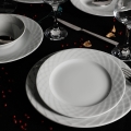 Service de table 24 pièces en porcelaine blanche