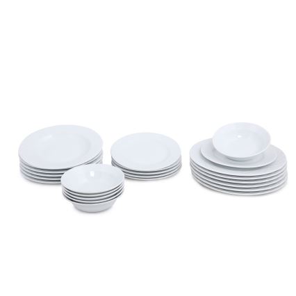 Service de table 24 pièces en porcelaine blanche