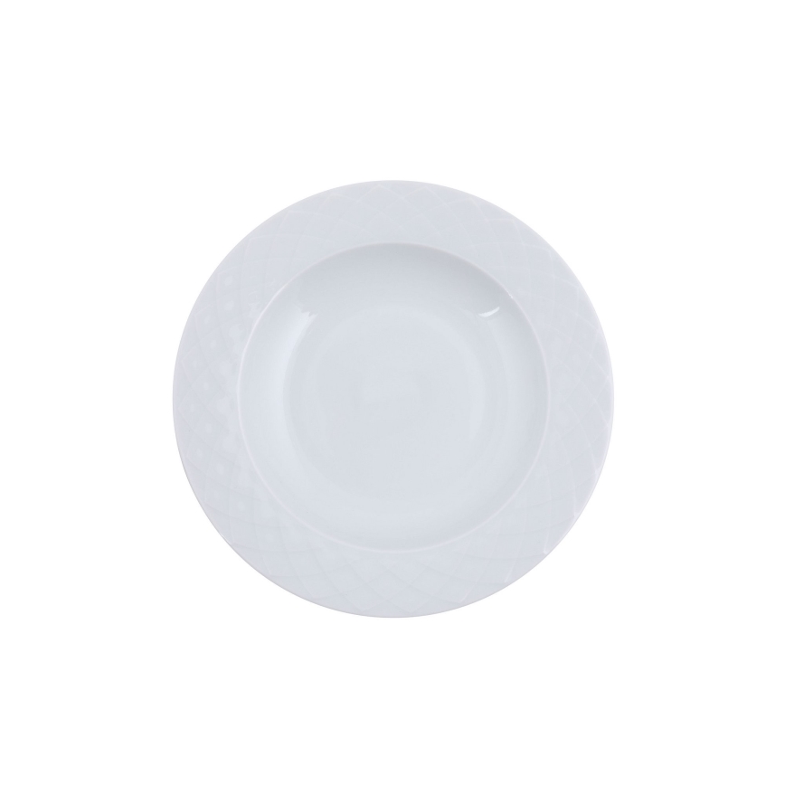 Service de table 24 pièces en porcelaine blanche