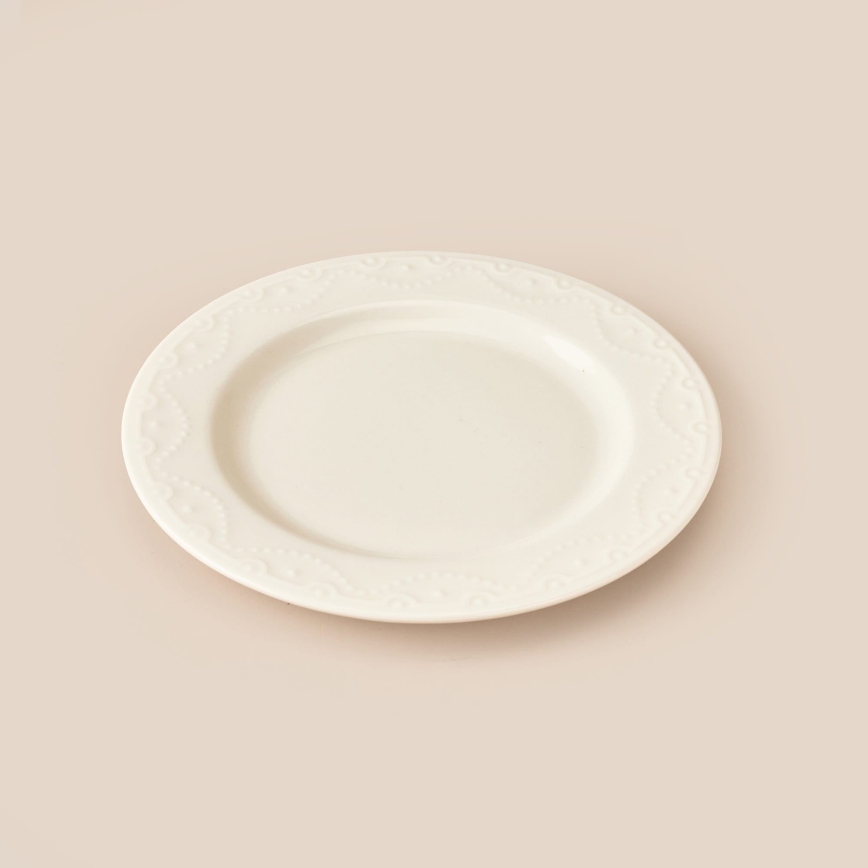 Service de table 24 pièces en porcelaine blanche