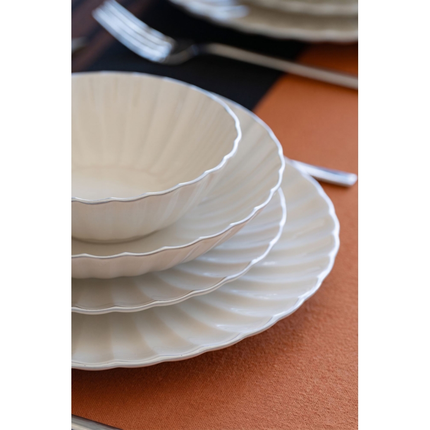 Service de table 24 pièces en porcelaine blanche