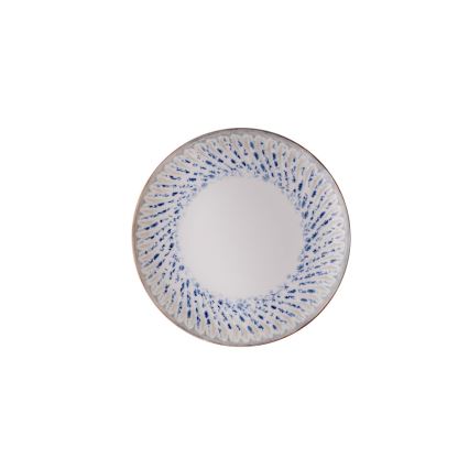 Service de table 24 pièces en porcelaine, bleu/beige