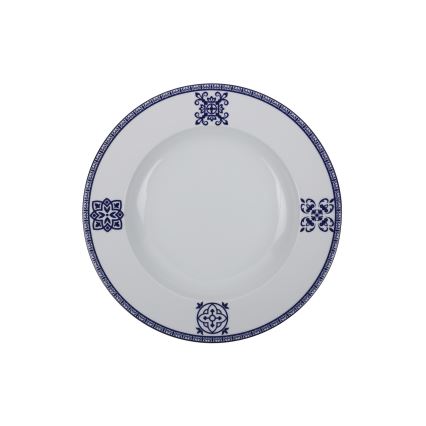 Service de table 24 pièces en porcelaine, bleu